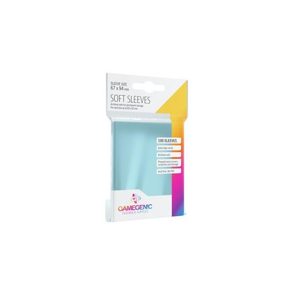 Gamegenic - Soft Sleeves - Clear (100 Sleeves)-GGS10014ML