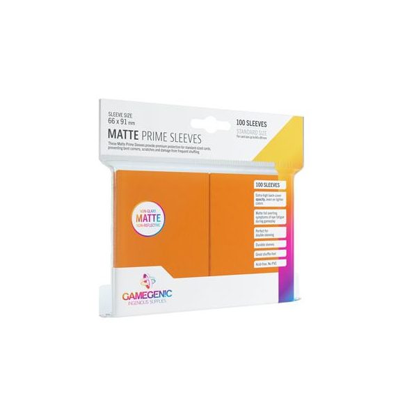 Gamegenic - Matte Prime Sleeves Orange (100 Sleeves)-GGS10035ML