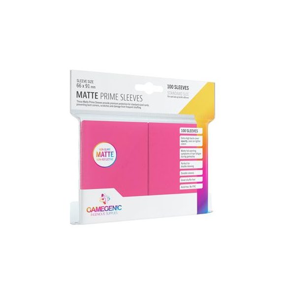 Gamegenic - Matte Prime Sleeves Pink (100 Sleeves)-GGS10036ML