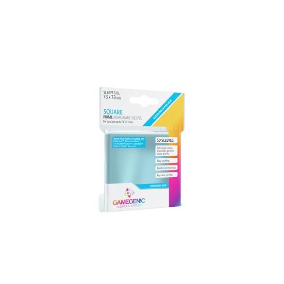 Gamegenic - PRIME Square-Sized Sleeves 73 x 73 mm - Clear (50 Sleeves)-GGS10046ML
