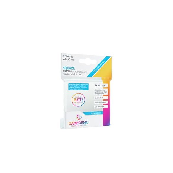 Gamegenic - MATTE Square-Sized Sleeves 73 x 73 mm - Clear (50 Sleeves)-GGS10061ML