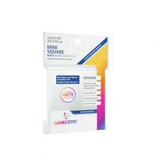 Gamegenic - MATTE Mini Square-Sized Sleeves 53 x 53 mm - Clear (50 Sleeves)-GGS10062ML