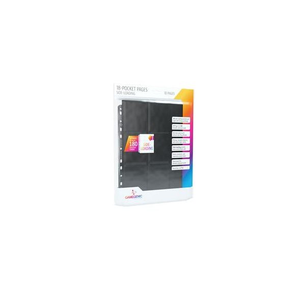 Gamegenic - Sideloading 18-Pocket Pages 10 pcs pack Black-GGS30001ML