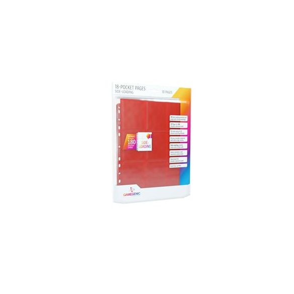 Gamegenic - Sideloading 18-Pocket Pages 10 pcs pack Red-GGS30007ML