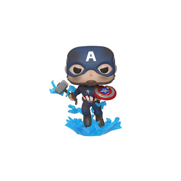 Funko POP! Endgame - Capt A w/Broken Shield & Mjolnir Vinyl Figure 10cm-FK45137