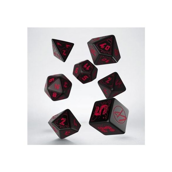 Cyberpunk Red Dice Set - Blood over Chrome-SCPU01