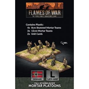 Flames Of War - Fallschirmjager 8cm/12cm Mortar Platoon (x4 each Plastic)-GE769