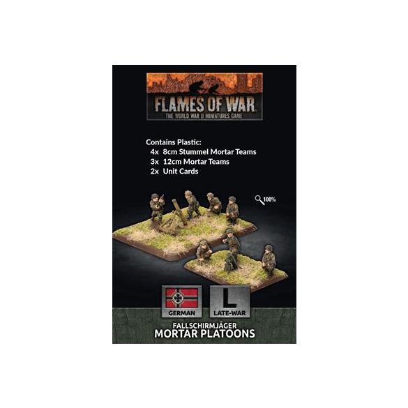 Flames Of War - Fallschirmjager 8cm/12cm Mortar Platoon (x4 each Plastic)-GE769