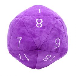 UP - Dice - Jumbo D20 Novelty Dice Plush in Purple with White Numbering-15475
