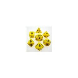 Chessex Opaque Polyhedral 7-Die Sets - Yellow w/black-25402