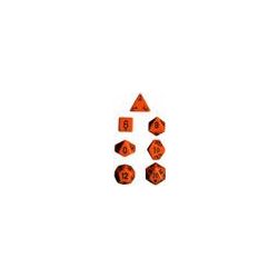 Chessex Opaque Polyhedral 7-Die Sets - Orange w/black-25403