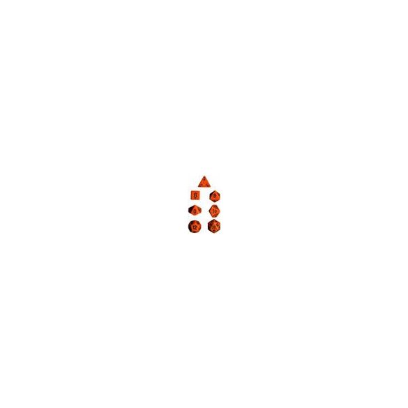 Chessex Opaque Polyhedral 7-Die Sets - Orange w/black-25403