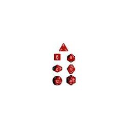 Chessex Opaque Polyhedral 7-Die Sets - Red w/white-25404