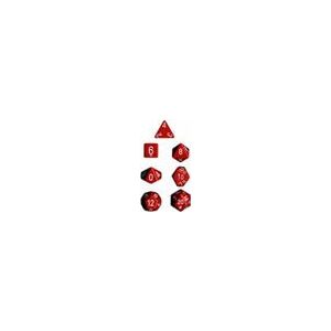 Chessex Opaque Polyhedral 7-Die Sets - Red w/white-25404