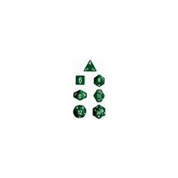 Chessex Opaque Polyhedral 7-Die Sets - Green w/white-25405