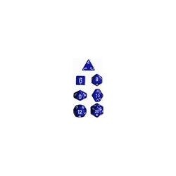 Chessex Opaque Polyhedral 7-Die Sets - Blue w/white-25406