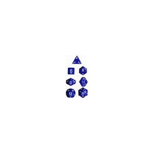 Chessex Opaque Polyhedral 7-Die Sets - Blue w/white-25406