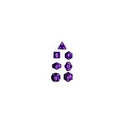 Chessex Opaque Polyhedral 7-Die Sets - Purple w/white-25407