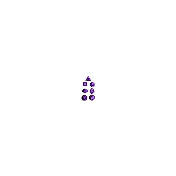 Chessex Opaque Polyhedral 7-Die Sets - Purple w/white-25407