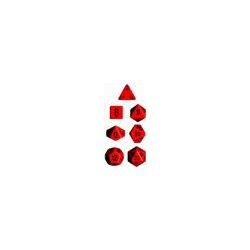 Chessex Opaque Polyhedral 7-Die Sets - Red w/black-25414