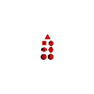 Chessex Opaque Polyhedral 7-Die Sets - Red w/black-25414