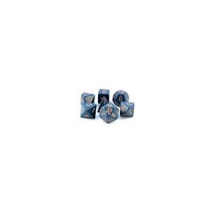 Chessex Opaque Polyhedral 7-Die Sets - Dusty Blue w/gold-25426