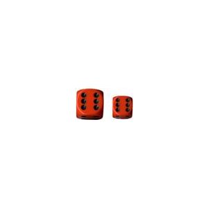 Chessex Opaque 16mm d6 with pips Dice Blocks (12 Dice) - Orange w/black-25603