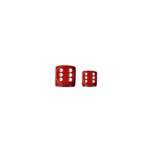 Chessex Opaque 16mm d6 with pips Dice Blocks (12 Dice) - Red w/white-25604