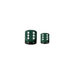 Chessex Opaque 16mm d6 with pips Dice Blocks (12 Dice) - Green w/white-25605