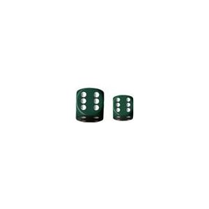 Chessex Opaque 16mm d6 with pips Dice Blocks (12 Dice) - Green w/white-25605