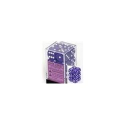 Chessex Opaque 16mm d6 with pips Dice Blocks (12 Dice) - Purple w/white-25607