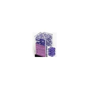 Chessex Opaque 16mm d6 with pips Dice Blocks (12 Dice) - Purple w/white-25607