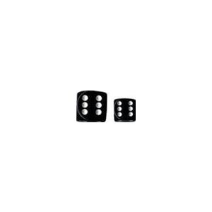 Chessex Opaque 16mm d6 with pips Dice Blocks (12 Dice) - Black w/white-25608