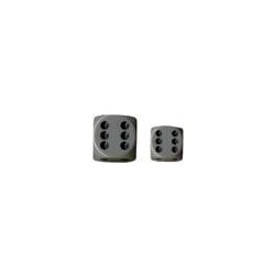 Chessex Opaque 16mm d6 with pips Dice Blocks (12 Dice) - Grey w/black-25610