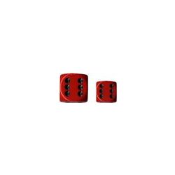 Chessex Opaque 16mm d6 with pips Dice Blocks (12 Dice) - Red w/black-25614