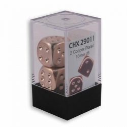 Chessex Specialty Dice Sets - Copper-Plated Metallic 16mm d6 with pips Pair (2)-29011