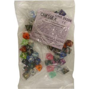 Chessex Signature Bags of 50 Asst. Dice - Poly. d8 Dice-29208