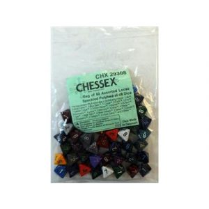Chessex Speckled Bags of 50 Asst. Dice - Loose Speckled Polyhedral d8 Dice-29308