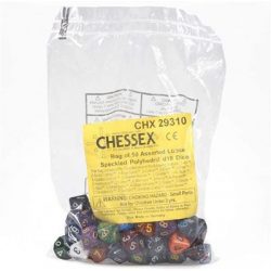 Chessex Speckled Bags of 50 Asst. Dice - Loose Speckled Polyhedral d10 Dice-29310