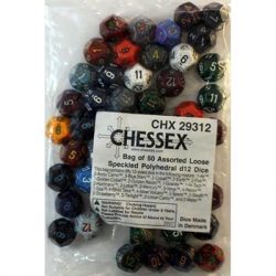 Chessex Speckled Bags of 50 Asst. Dice - Loose Speckled Polyhedral d12 Dice-29312