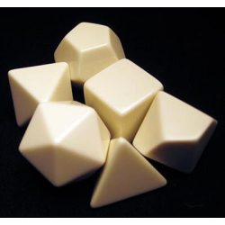 Chessex Opaque Polyhedral Set of 6 blank dice - Opaque Polyhedral White Set of 6 blank dice-29030