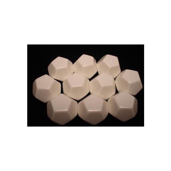 Chessex Opaque Polyhedral Bag of 10 Blank 12-sided dice-29045