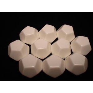 Chessex Opaque Polyhedral Bag of 10 Blank 12-sided dice-29035