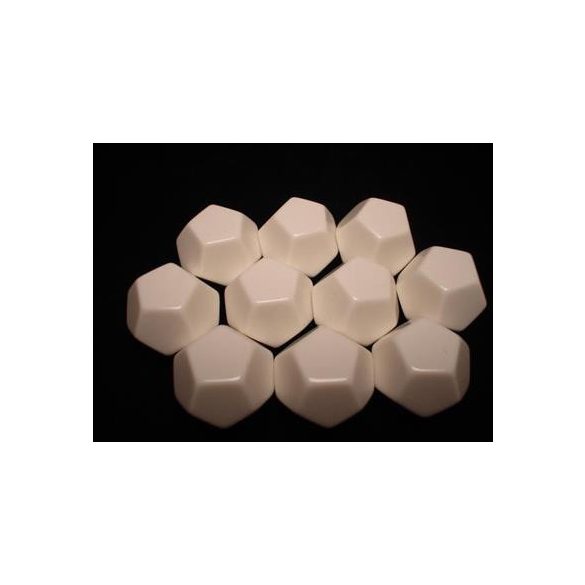Chessex Opaque Polyhedral Bag of 10 Blank 12-sided dice-29035