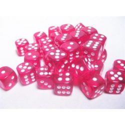 Chessex Translucent 12mm d6 with pips Dice Blocks (36 Dice) - Red w/white-23804