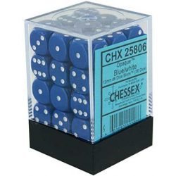 Chessex Opaque 12mm d6 with pips Dice Blocks (36 Dice) - Blue w/white-25806