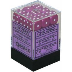 Chessex Opaque 12mm d6 with pips Dice Blocks (36 Dice) - Light Purple w/white-25827