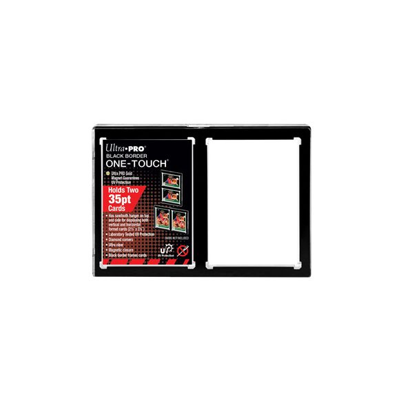 UP - 2-Card Black Border ONE-TOUCH Magnetic Holder-15112-UV