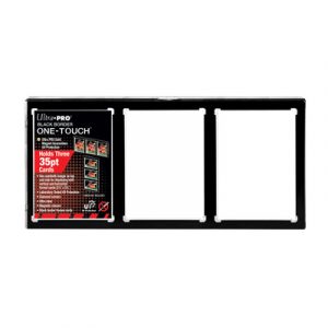 UP - 3-Card Black Border ONE-TOUCH Magnetic Holder-15113-UV