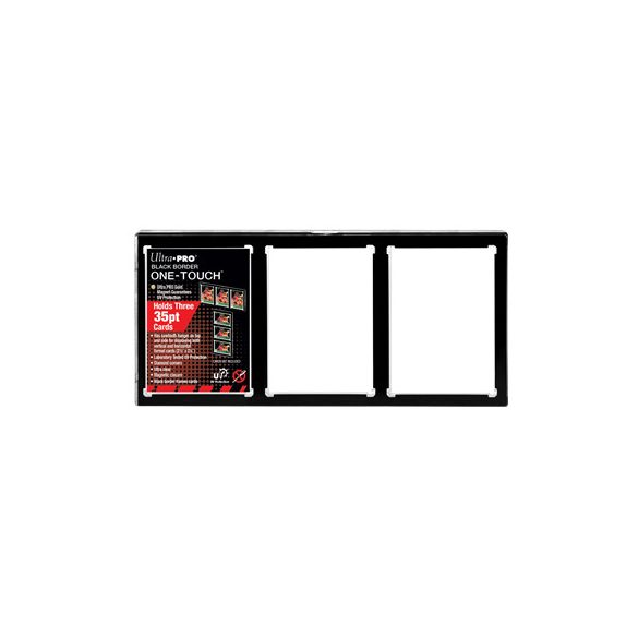 UP - 3-Card Black Border ONE-TOUCH Magnetic Holder-15113-UV